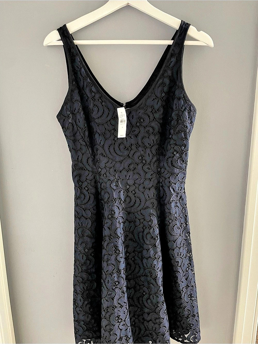 LOFT Navy Lace Mini Dress